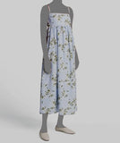 $995 Adeam Women's Blue Floral Sleeveless Hydrangea Midi A-Line Dress Size 2 Hydrangea