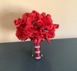 Red roses and red rosebuds bridal bouquet Bouquet