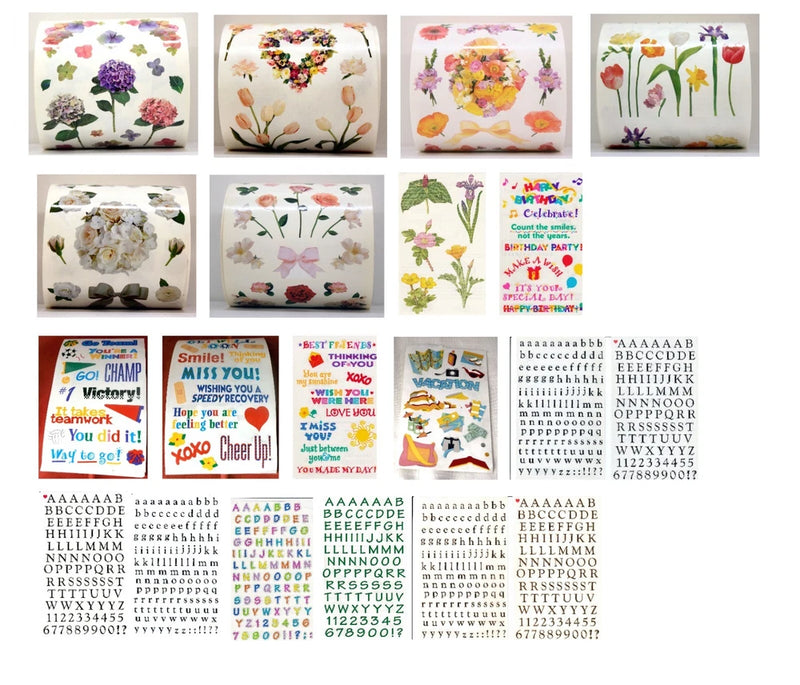 Giant & Double Giant Stickers / Mrs. Grossman -Flowers-Letters-Words-1-2 modules Hydrangea