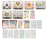 Giant & Double Giant Stickers / Mrs. Grossman -Flowers-Letters-Words-1-2 modules Hydrangea