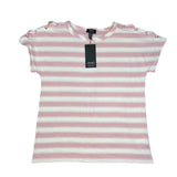 Jones New York Signature JPMS9KT322 Short Sleeve Stripe Top Carnation Medium NWT Carnation