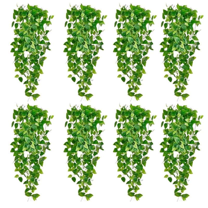 Fake Hanging Plants Vines(8pcs)for Room Decor, Artificial Ivy Greenery Garlan... Green Plant