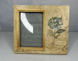 CHERI BLUM PICTURE PHOTO FRAME Hydrangea Flower - 3 1/2" X 5"  Gold Trim Glass Hydrangea