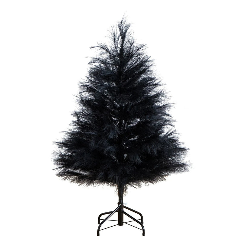 4-ft Artificial Halloween Black Pampas Grass Christmas Tree Pampas Grass