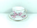 Royal Vale Bone China Teacup & Saucer - Pink Lily Of the Valley Lily