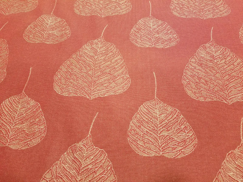 Red fabric with yellow highlighted leaves drapery/upholstery fabric 59" BTY Flowering Plants