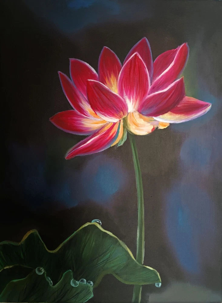 Lily flower floral 30 by 40 cm realism oil handmade original painting on canvas Lily