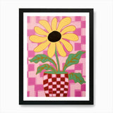 Sunflowers Flower Vase 1 Art Print Framed Wall Art Poster Canvas Print Picture Sunflower