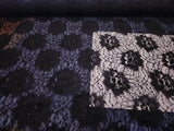 Floral  Lace Fabric  Special Occasion  Black Netting  By the Yard Flowering Plants