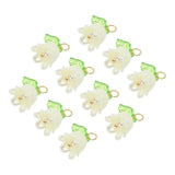 10PCS 13x14mm Acrylic Flower Charm Lily of the Valley Jewelry Yellow Lily