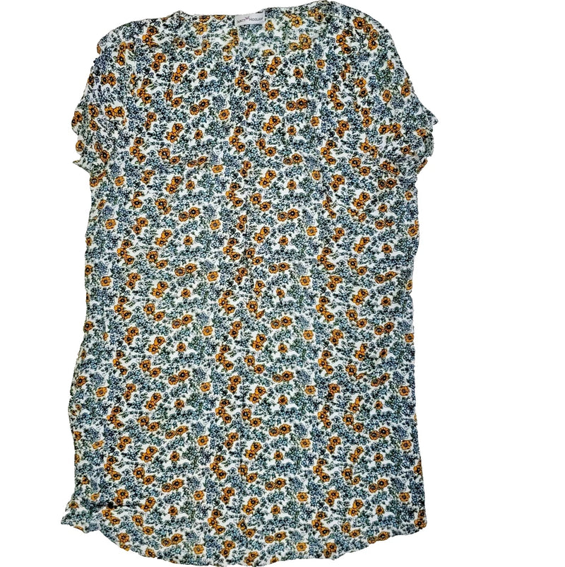 Dainty Hooligan Sunflower Blouse Womens Medium White Floral Pullover Sunflower