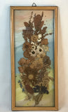 Vtg Wood Frame Pressed Flowers cottage core Floral Art Picture Retro 16.5 X 7.5Ó Dried Flower