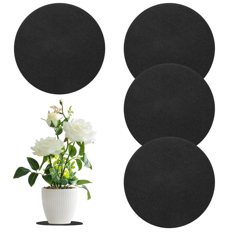 4-Pack Cork Plant Coasters, 7.9 Inch Cork Plant Mats for Garden [Black] Garden Plants