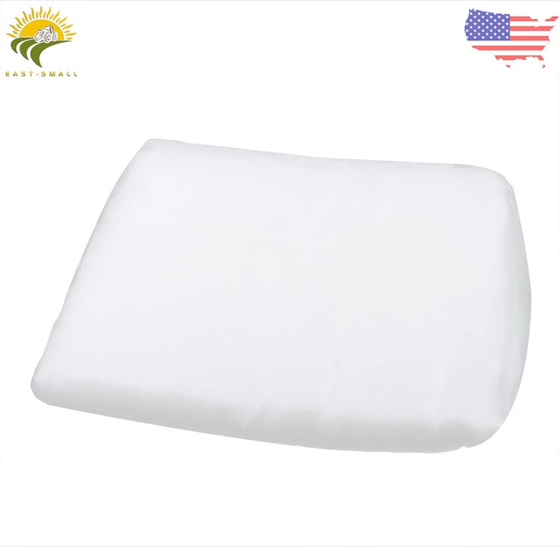 White garden mesh netting barrier, folded roll for protecting fruit and vegetable plants