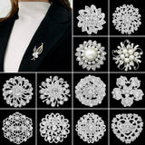 Fashion DIY Bouquet Pearl Crystal Flower Brooch Pin Women Wedding Jewelry Gift Bouquet