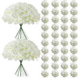 Cherica 65Pcs White Hydrangea Artificial Flowers Bulk_Realistic 65 Pcs, Hydrangea