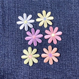6-Pack Daisy Applique Patch Set - Embroidered Flower Badges 1-1/8" (Iron On) Daisies