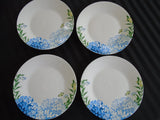 C-1353 4 Royal Norfolk Hydrangea Dinner Plates with Butterfly 10 3/4" Hydrangea