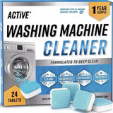 New ACTIVE Washing Machine Cleaner Descaler Deep Cleaning (24 Tablets) Bouquet