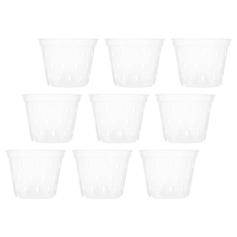 9 Pcs Plastic Orchid Pot Transparent Nursery for Plants Lotus Bowl Planter Garden Plants