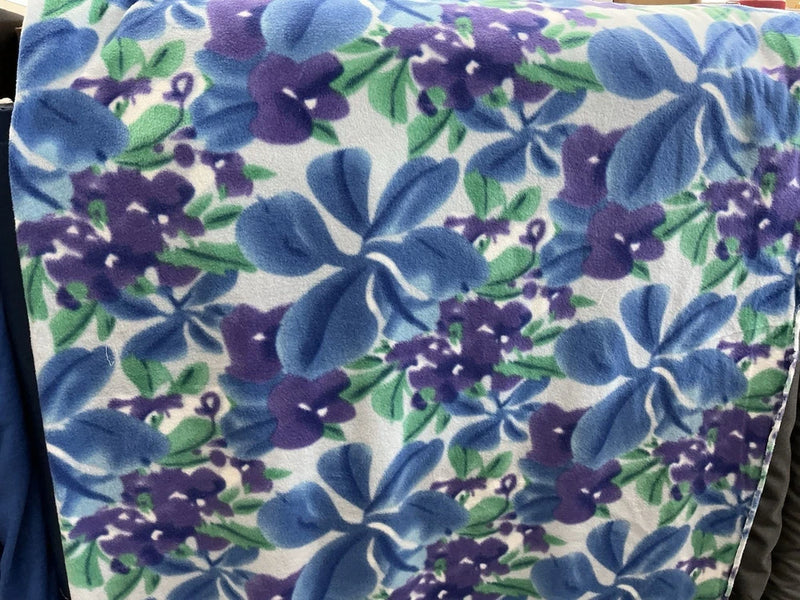 Blue Orchid Flower Fleece Fabric 60Ó Wide, Sold By The Yard Flowering Plants