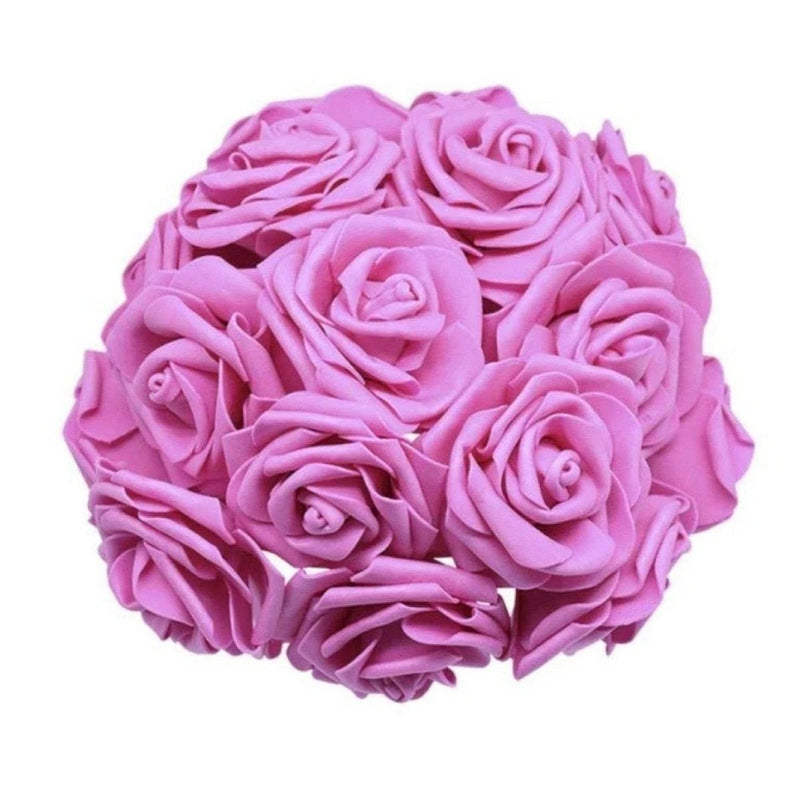 20x Rose Red 7cm Foam Flowers Rose Stems Artificial Wedding Bride Bouquet Bouquet