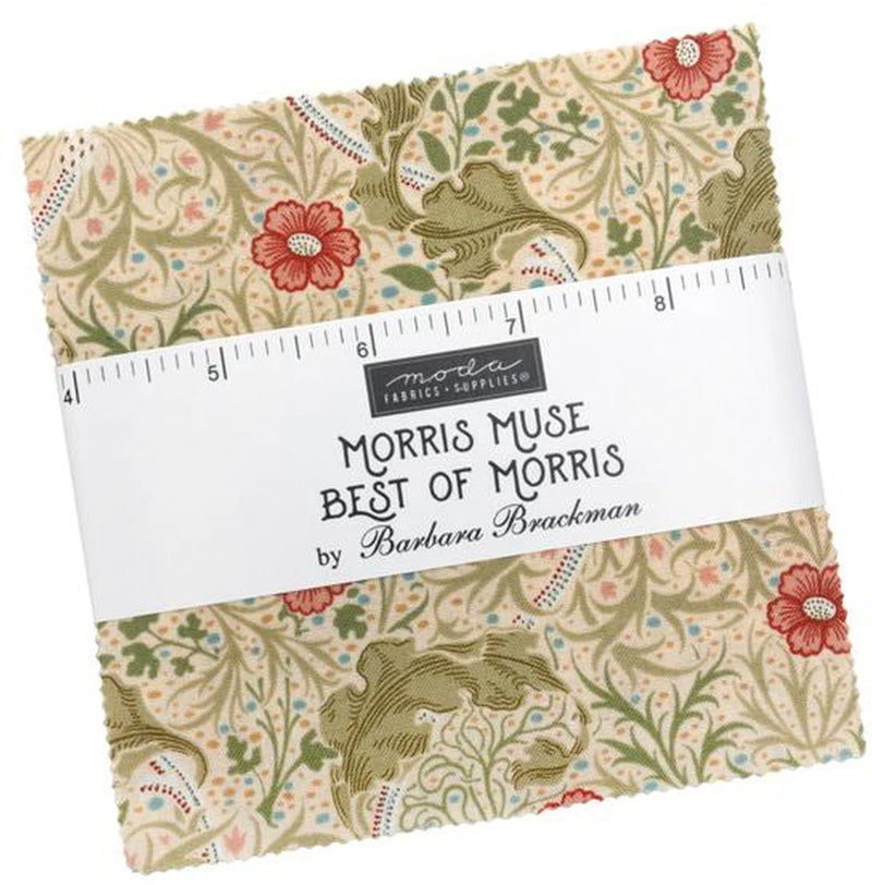 Morris Muse Moda Charm Pack 42 100% Cotton 5-inch Precut Cotton Fabric Squares Flowering Plants