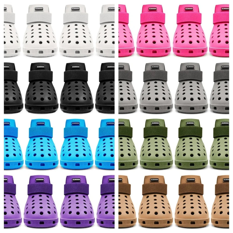Non-slip waterproof pet dog shoes with adjustable straps, assorted colors (Size S)