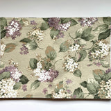 Cloth Fabric Placemat Hydrangea Flower Pattern by MARTHA STEWART - Set Of 8 Hydrangea