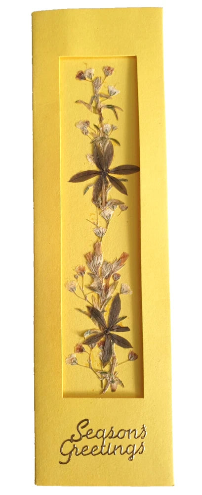 Dried Pressed Flowers Bookmark Card Floral Souvenir Gift x Her Woman YELLOW Dried Flower