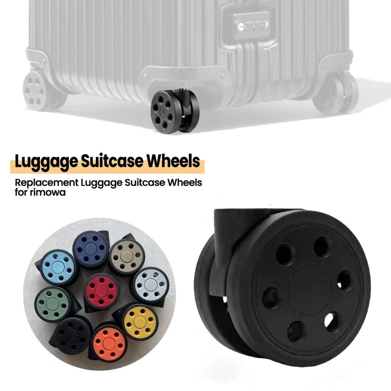 Suitcase luggage wheel replacement, black multi-hole wheel hub with rim