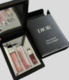 Dior Addict Lip Essentials 3pc Set + Gift Box Lip Glow & Maximizer Set NIB New Roses