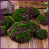 6pcs/Pack Green Moss Stone Artificial Grass Wood  Fake Rock Blocks Simulation Green Plant
