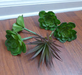 5 Pcs Mini Plants Artificial Snow lotus Agave Succulent Plants Landscape Green Plant