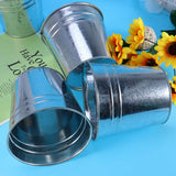 3 PCS Small Metal Flower Pots Containers Iron Bucket Garden Decor Garden Plants