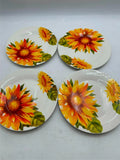 4)  ROYAL NORFOLK  SUNFLOWER   DINNER PLATES     FLORAL     VGC Sunflower