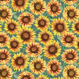 Sunflower Soiree Green, Give Thanks by Nicole DeCamp for Benartex BTY 44" Wide Sunflower