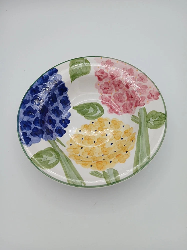Tabletops Unlimited Hydrangea Floral Garden 8.5 in Bowl Hydrangea