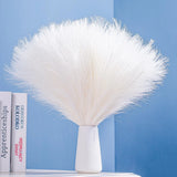 10 Stems White Pampas Grass Fluffy - 17.7" Faux Pampas Grass Decor Small Fluf... Pampas Grass