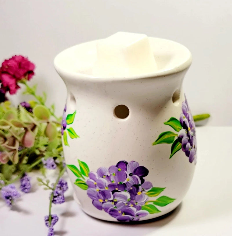 Purple Hydrangea Wax Melt Warmer, Hand Painted Home Decor, Hydrangea Gift Hydrangea
