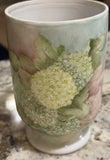 1965 Hand Painted Textured Pastel Hydrangeas Ceramic 5.75Ó Signed Hydrangea