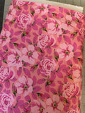 MARTHA NEGLEY NATION OF FLOWERS PINK ROSES NEW YORK FLORAL COTTON FABRIC HY Flowering Plants