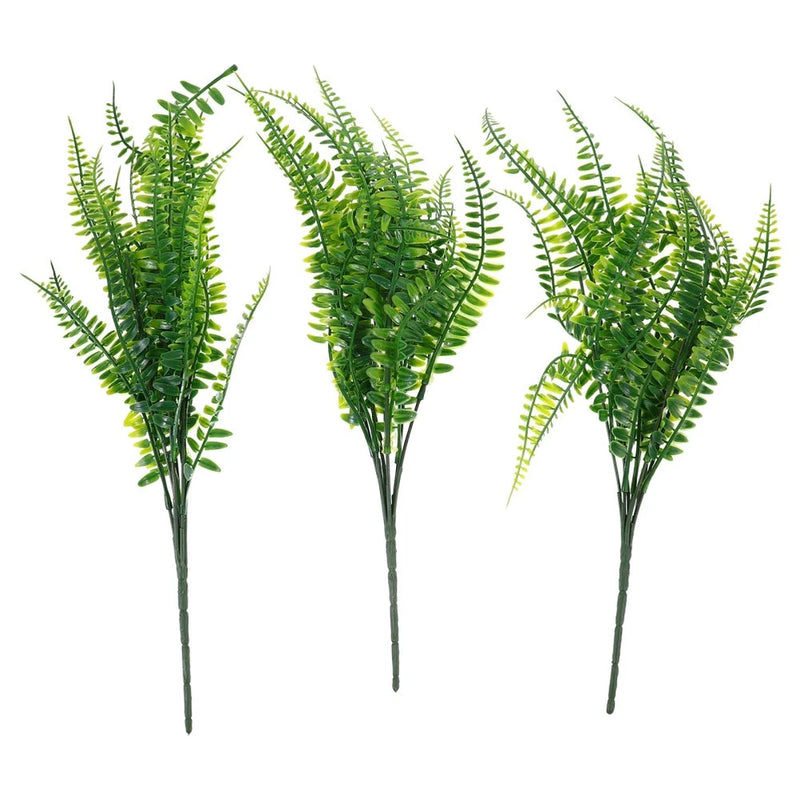 3 Pcs Garden Faux Plants Realistic Greenery Stems Artificial Bulk Green Plant