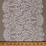 Double-Edge Scallop Floral Ecru/Cream 11" Lace Trim Fabric by the Yard M407.10 Flowering Plants