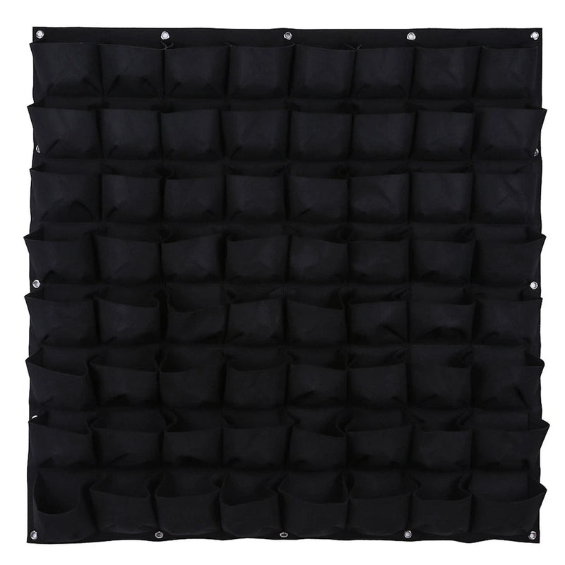 64 Pockets Vertical Wall Garden Planter Grow Bag for Flower Vegetables Herbs Garden Plants
