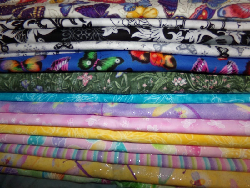BUTTERFLY Dragonfly insect bugs Cotton QUILT Fabric U-PICK see info 1/2 yd BTHY Hydrangea