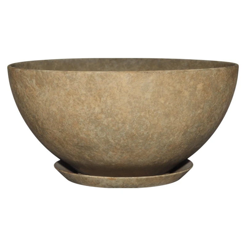 10-inch modern earth-tone planter with drainage hole and flared rim