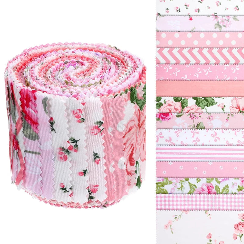 42Pcs Jelly Roll Fabric Strips 2.5 x 39.4 Inch Pre-Cut Cotton Strips Bundles ... Flowering Plants