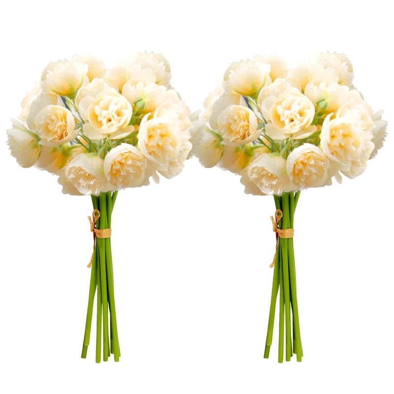 9 Bunches 27 Pcs Yellow Ranunculus Artificial Flowers, Faux Silk Mini Wedding... Ranunculus