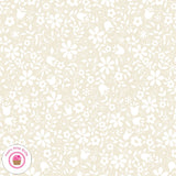 Moda Basic WHISPERS 33557 13 Floral White on Cream Quilt Fabric Flowering Plants